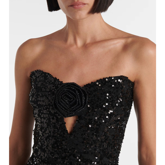 Rebecca Vallance Diana sequined mesh-trimmed gown US 6 - Picture 3 of 14